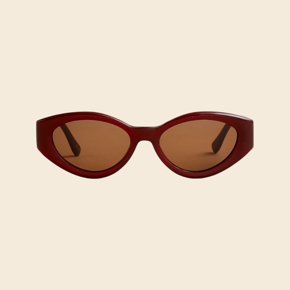 J. Crew Beveled Oval Sunglasses, Milky Red, NWOT